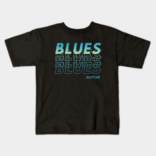 Blues Guitar Repeated Text Kids T-Shirt